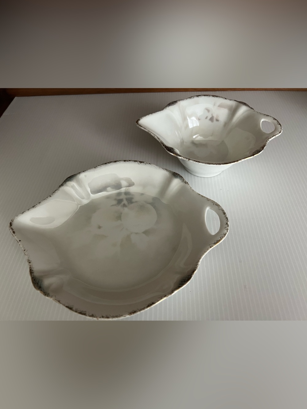 Vintage Germany porcelain mayonnaise bowl and plate set - Picture 3 of 5